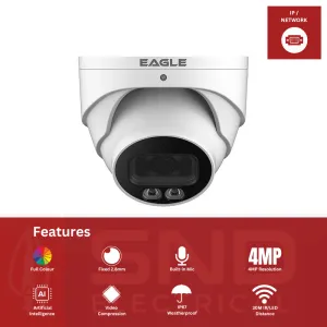Eagle 4MP Full-Colour IR Turret Camera - White