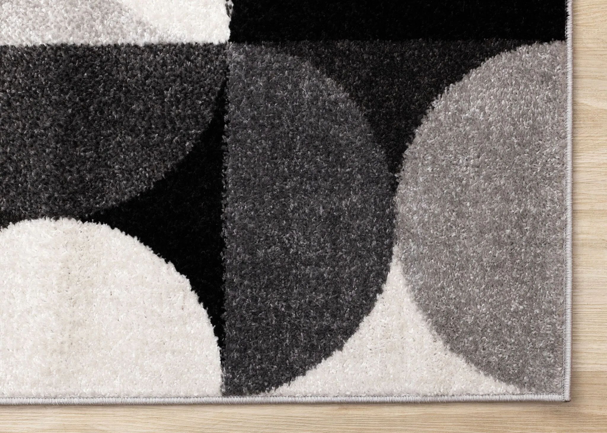 Eclipse 7'10" x 10'6" Mid-Century Modern Design Area Rug - Grey, Black, White