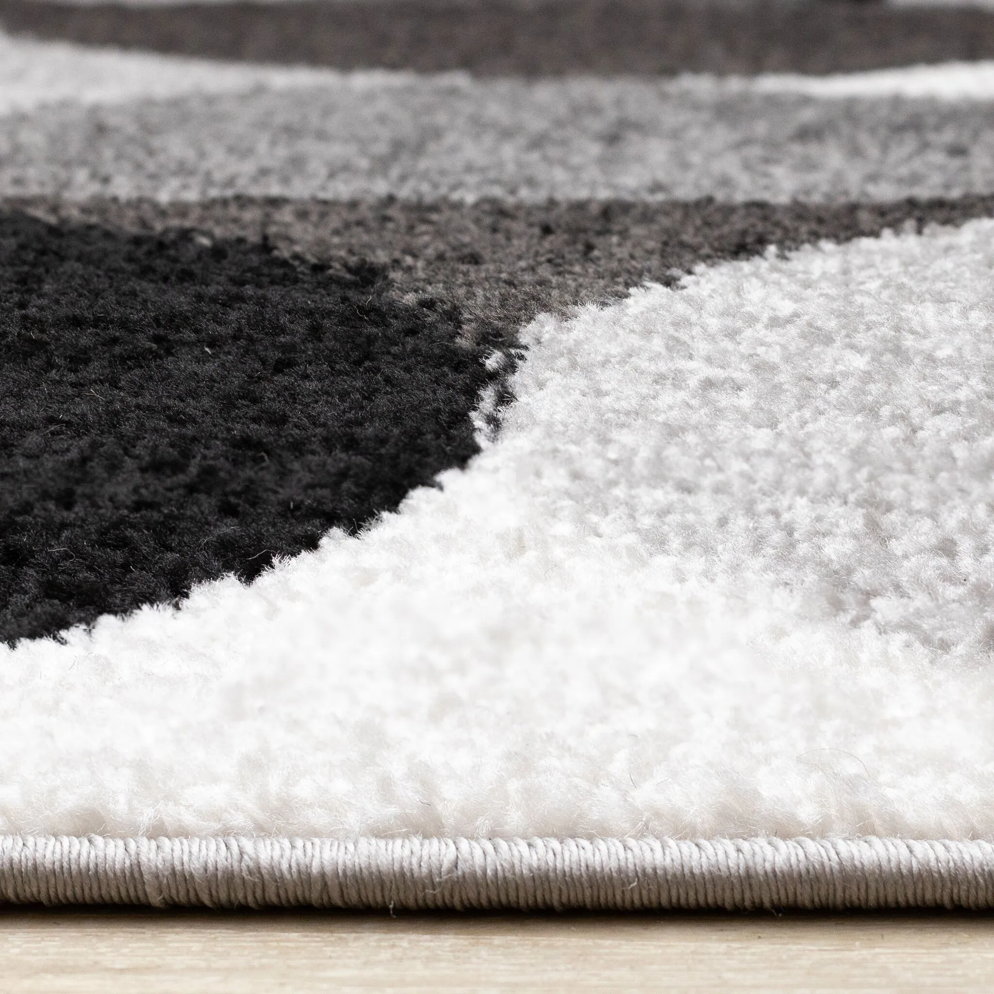 Eclipse 7'10" x 10'6" Mid-Century Modern Design Area Rug - Grey, Black, White