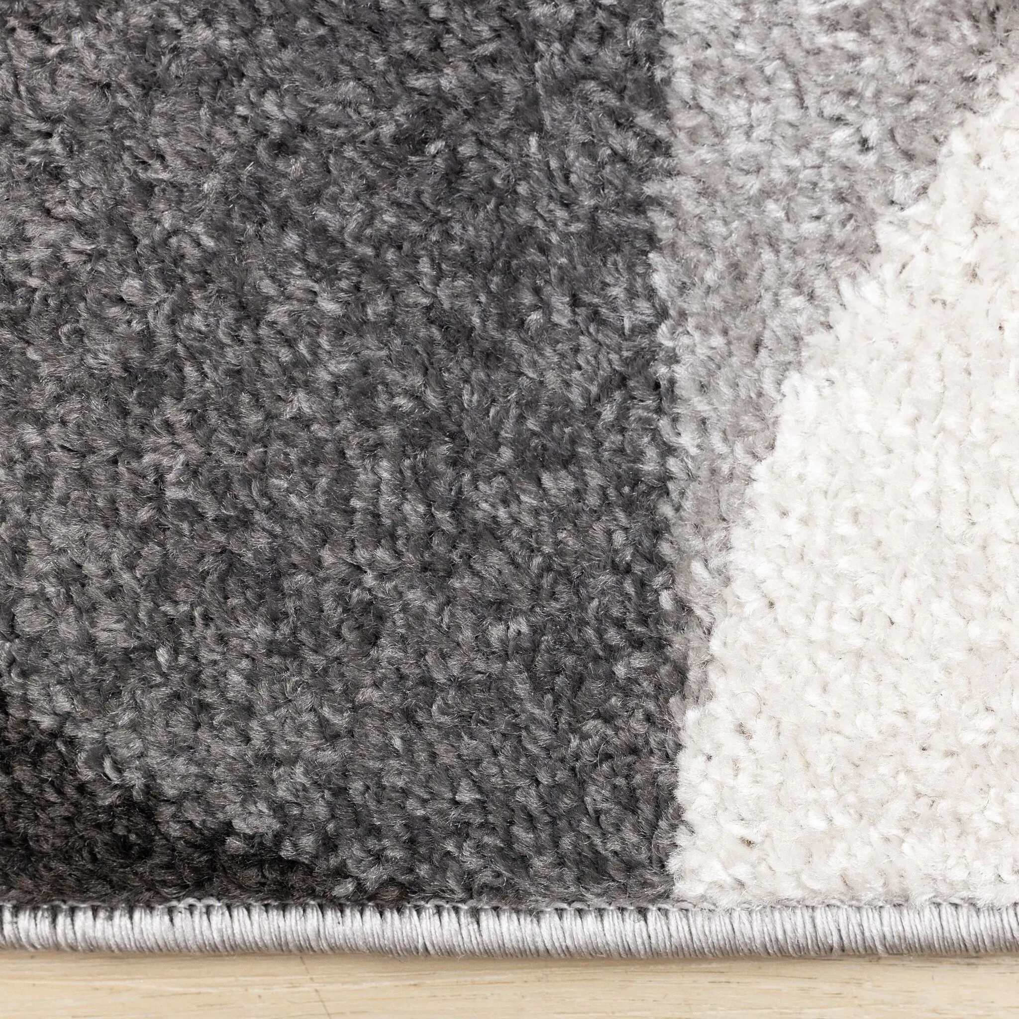 Eclipse 7'10" x 10'6" Mid-Century Modern Design Area Rug - Grey, Black, White