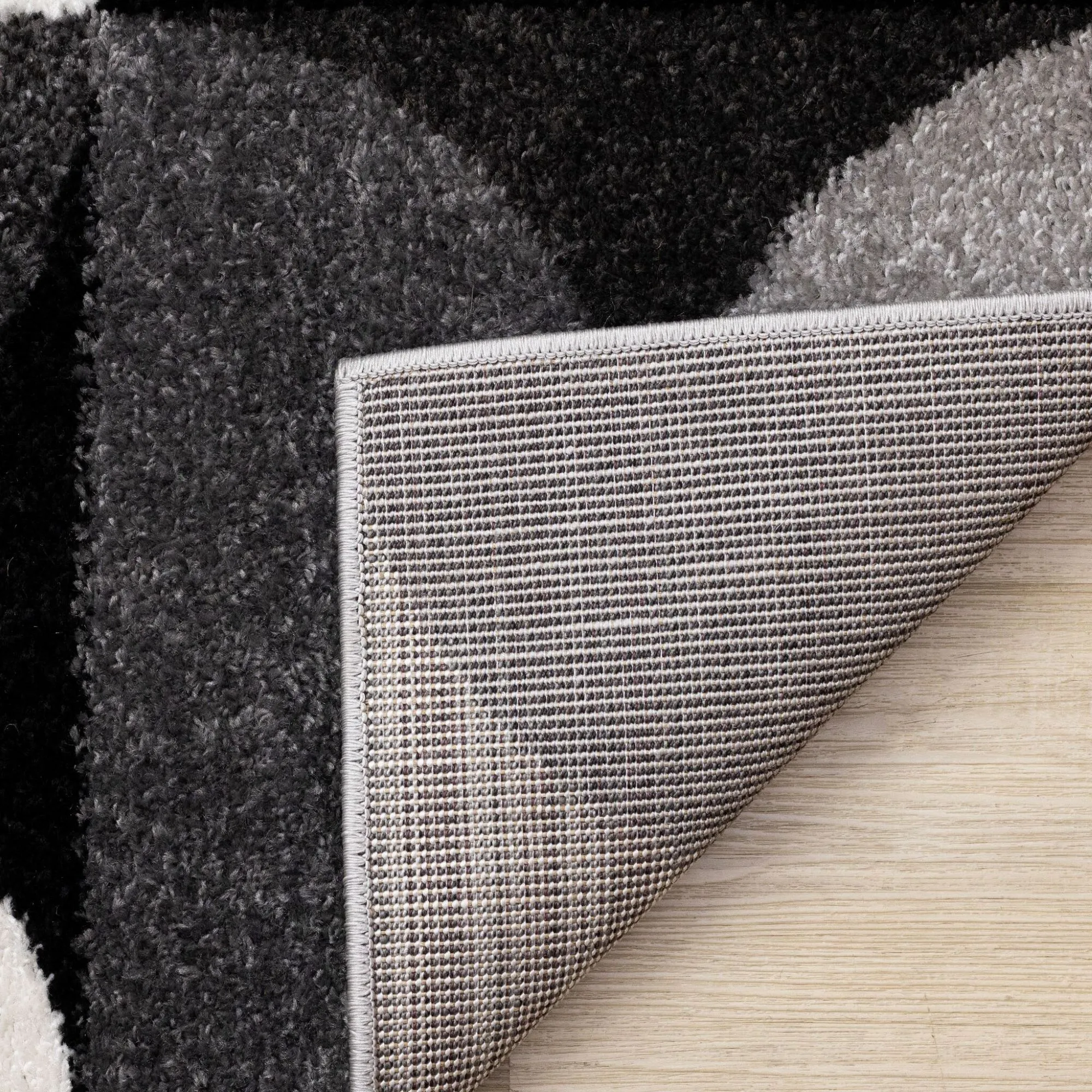 Eclipse 7'10" x 10'6" Mid-Century Modern Design Area Rug - Grey, Black, White