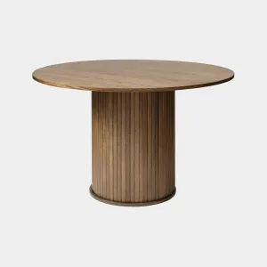 Eden - 120cm Round Dining Table In Smoked Oak Finish