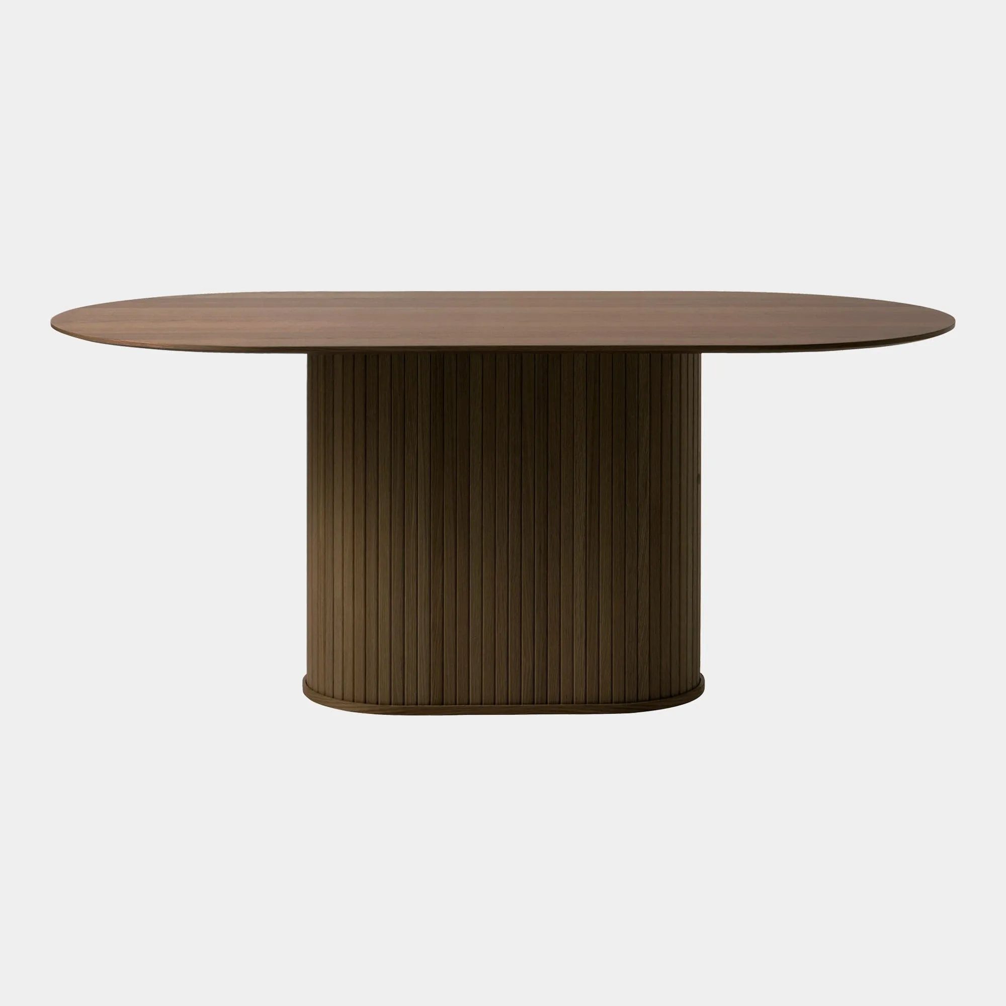 Eden - 180cm Oval Dining Table In Smoked Oak Finish