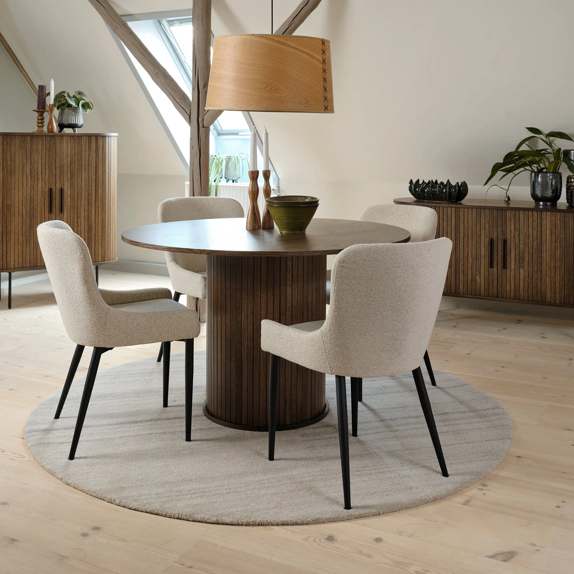 Eden - 180cm Oval Dining Table In Smoked Oak Finish