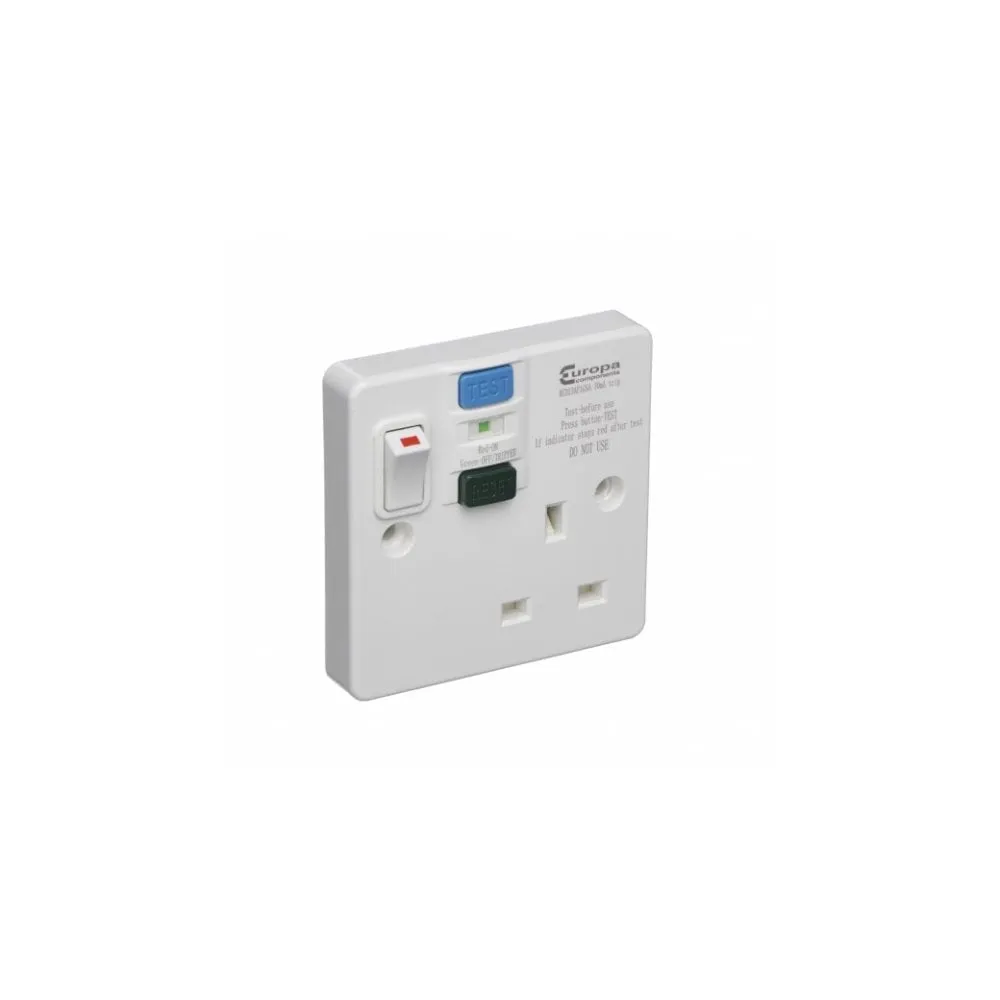 Europa RCD13AP1GSA 13A Single RCD Type A Switched Socket