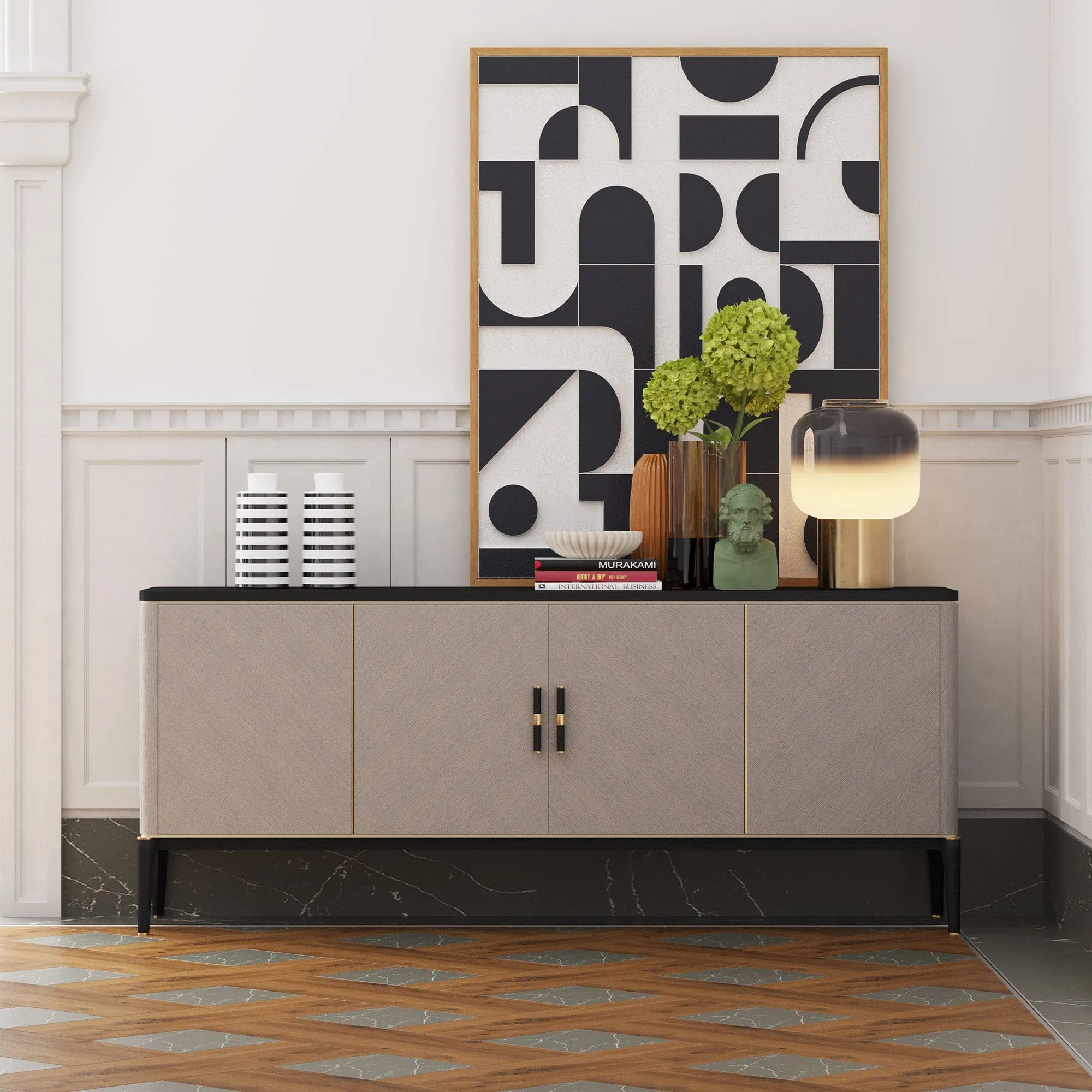 Evora - 4 Door Sideboard In Oak Finish