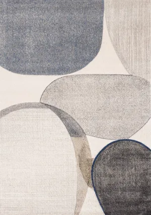 Feeling Connected 5'3" x 7'7" Rounded Shapes Design Area Rug - Grey