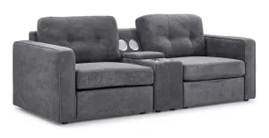 Feeling Connected - Connex 3-Piece Modular Chair with Storage Console - Light Grey