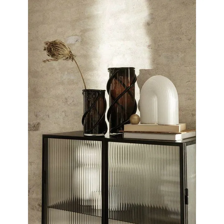 Ferm Living Haze Display Case Reeded Glass, Black