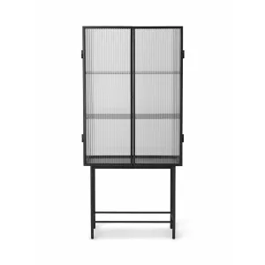 Ferm Living Haze Display Case Reeded Glass, Black