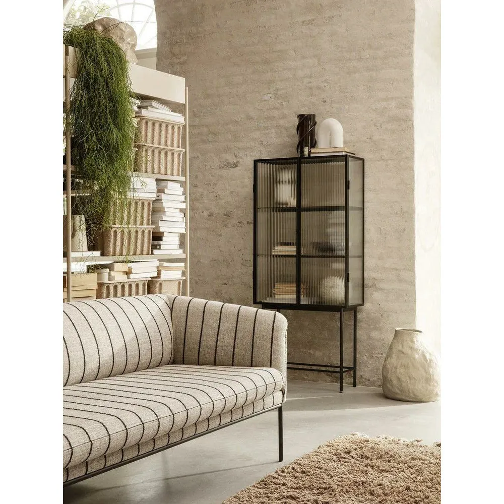 Ferm Living Haze Display Case Reeded Glass, Black