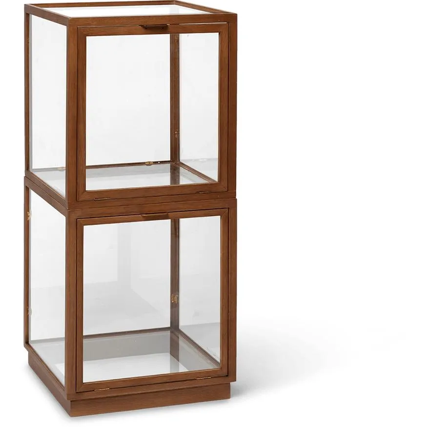 Ferm Living Mira Glass Case, Dark Stained Oak