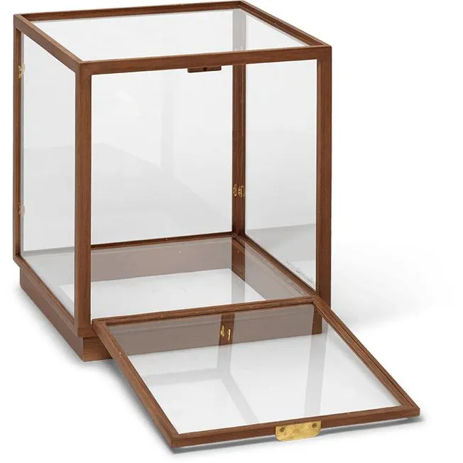 Ferm Living Mira Glass Case, Dark Stained Oak