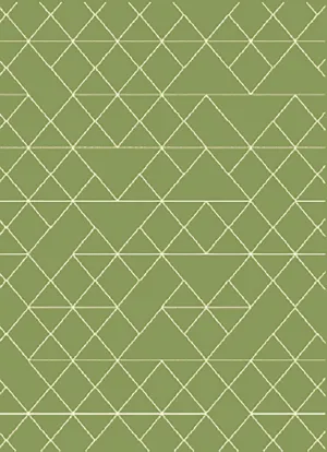 Fiona 4'7'' X 6'7'' Geometric Rug - Green Cream Area Rug