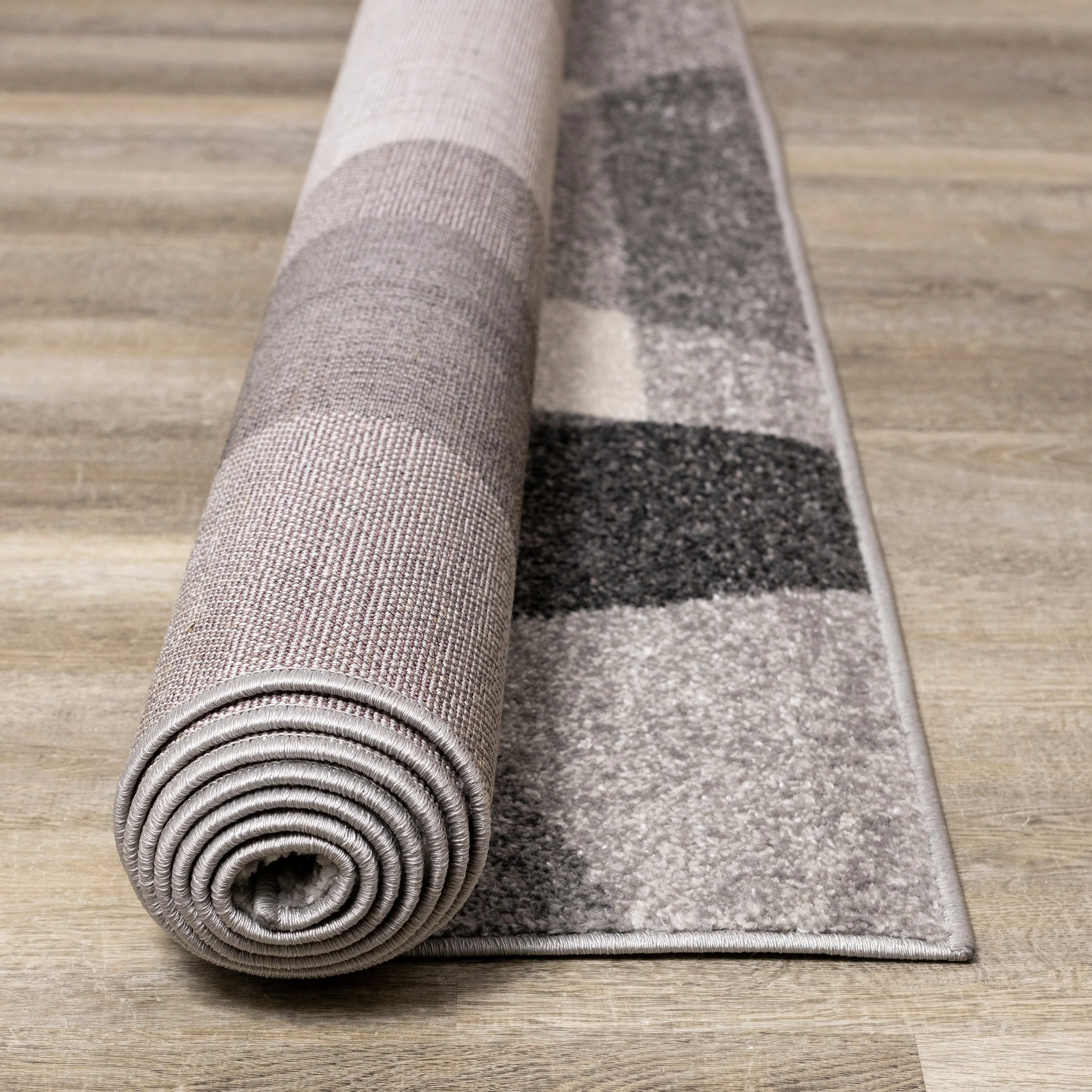 Focus 5'3" x 7'7" Geometric Shapes Area Rug - Grey, White