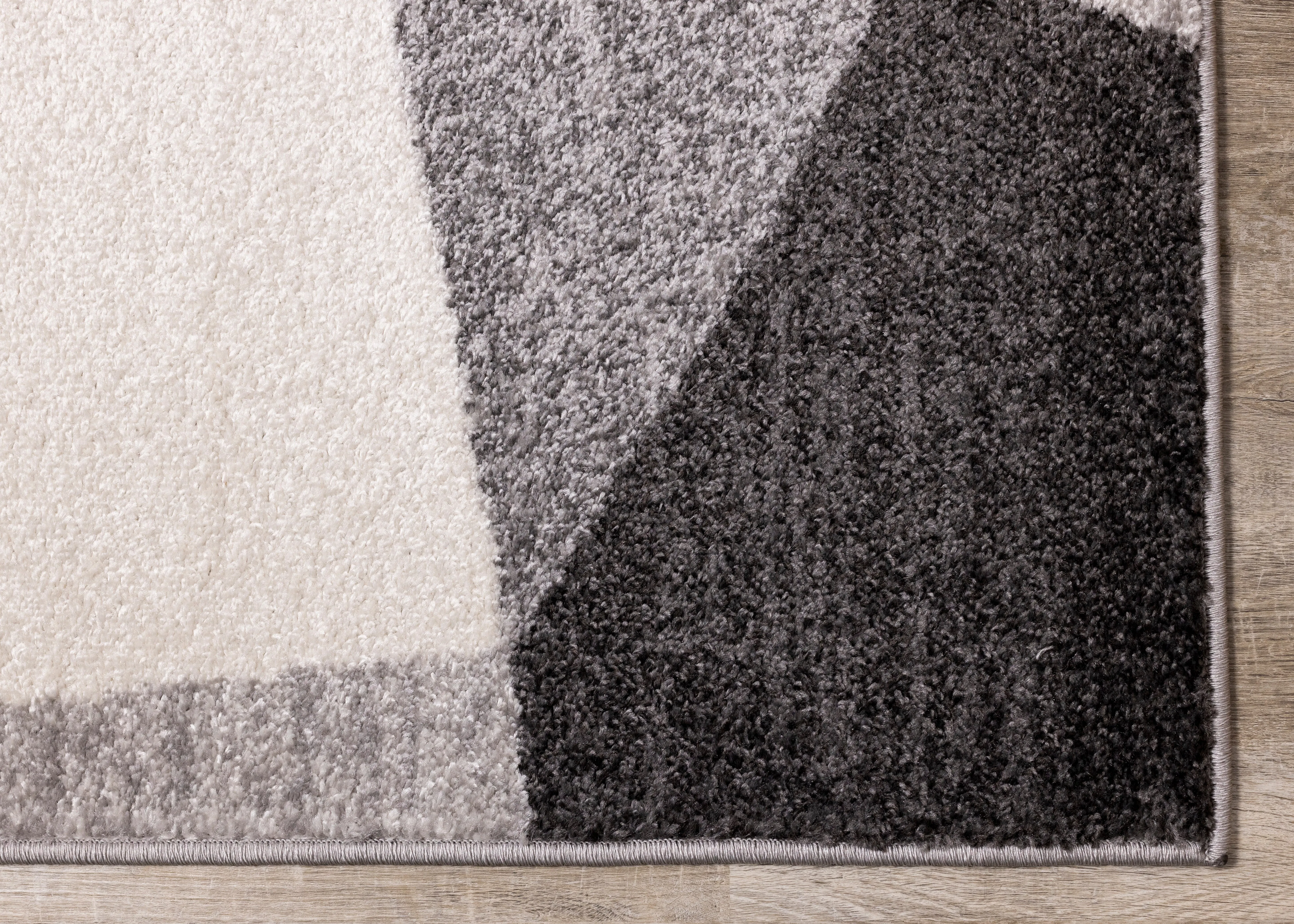 Focus 5'3" x 7'7" Geometric Shapes Area Rug - Grey, White