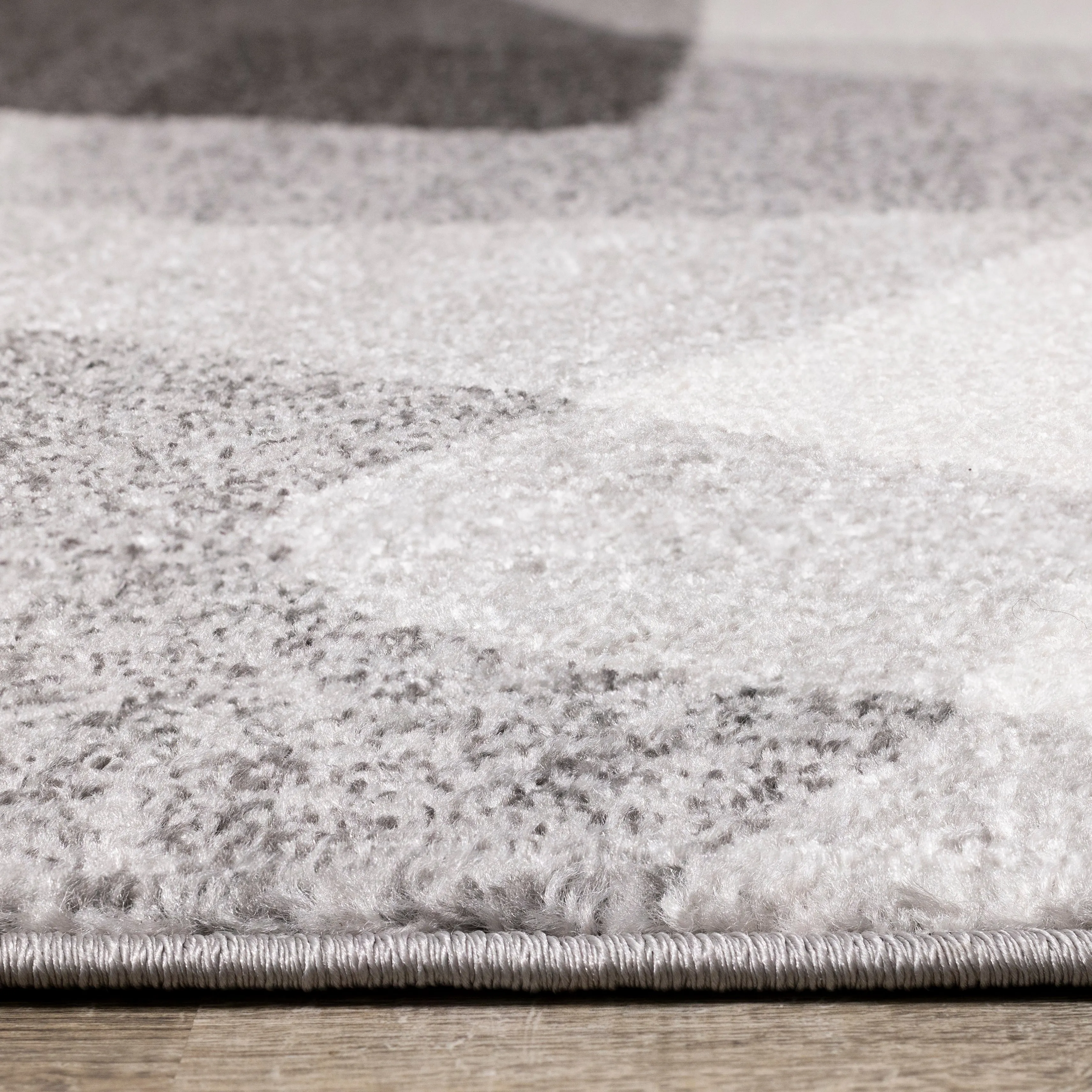 Focus 5'3" x 7'7" Geometric Shapes Area Rug - Grey, White