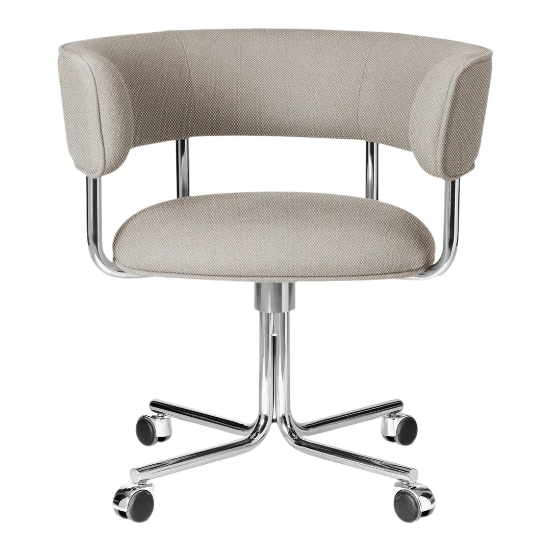 Font Swivel Dining Armchair on Wheels