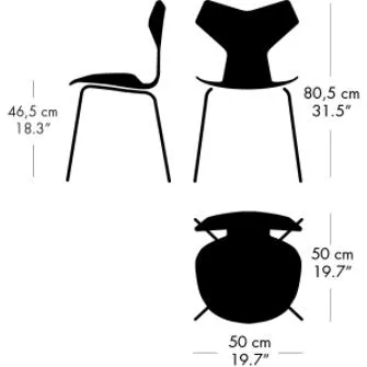 Fritz Hansen Grand Prix™ Chair Lacquered Venetian Red Shell, Brown Bronze Base