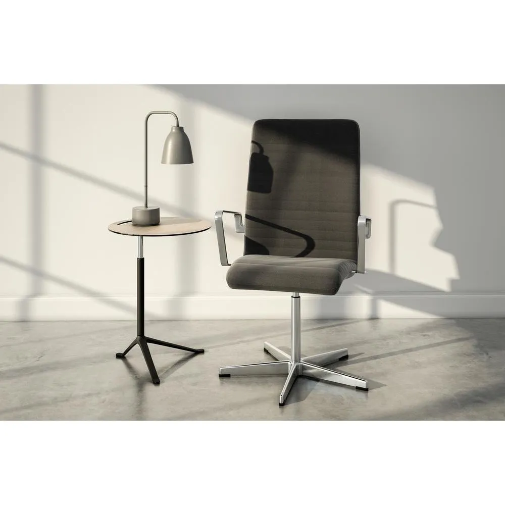 Fritz Hansen Ks11 Little Friend™ Adjustable Table, Black Powdercoated Aluminium/Walnut Laminate