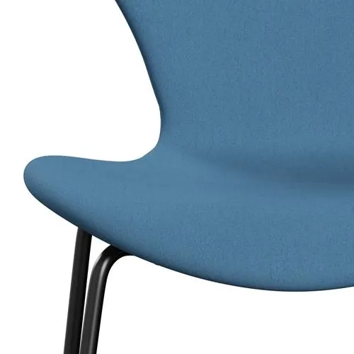 Fritz Hansen Series 7™ Chair Full Upholstery, Black/Comfort Light Blue (C01124)