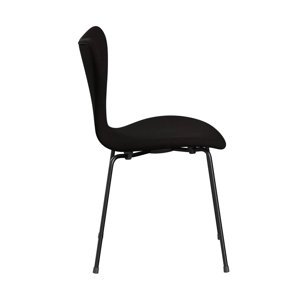 Fritz Hansen Series 7™ Chair Full Upholstery, Black/Divina Dark Brown (Div384)