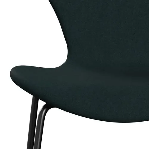 Fritz Hansen Series 7™ Chair Full Upholstery, Black/Divina Dark Green (Div886)