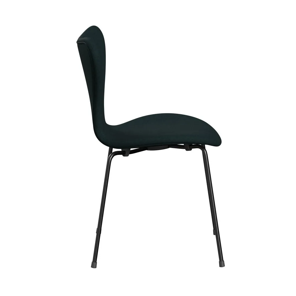 Fritz Hansen Series 7™ Chair Full Upholstery, Black/Divina Dark Green (Div886)