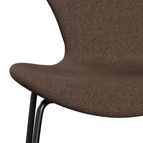 Fritz Hansen Series 7™ Chair Full Upholstery, Black/Divina Md Hazelnut