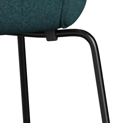 Fritz Hansen Series 7™ Chair Full Upholstery, Black/Divina Md Turquoise Dark