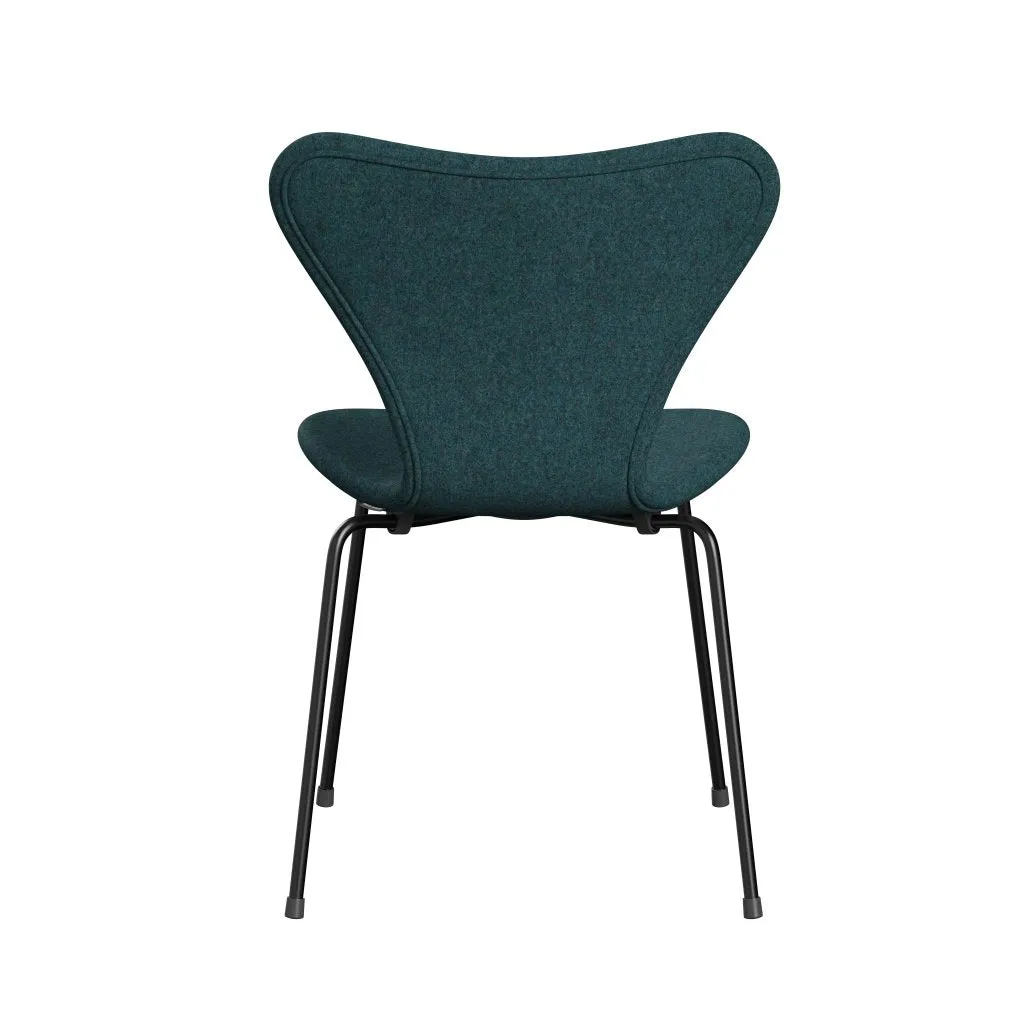 Fritz Hansen Series 7™ Chair Full Upholstery, Black/Divina Md Turquoise Dark