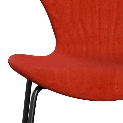 Fritz Hansen Series 7™ Chair Full Upholstery, Black/Fame Orange Dark