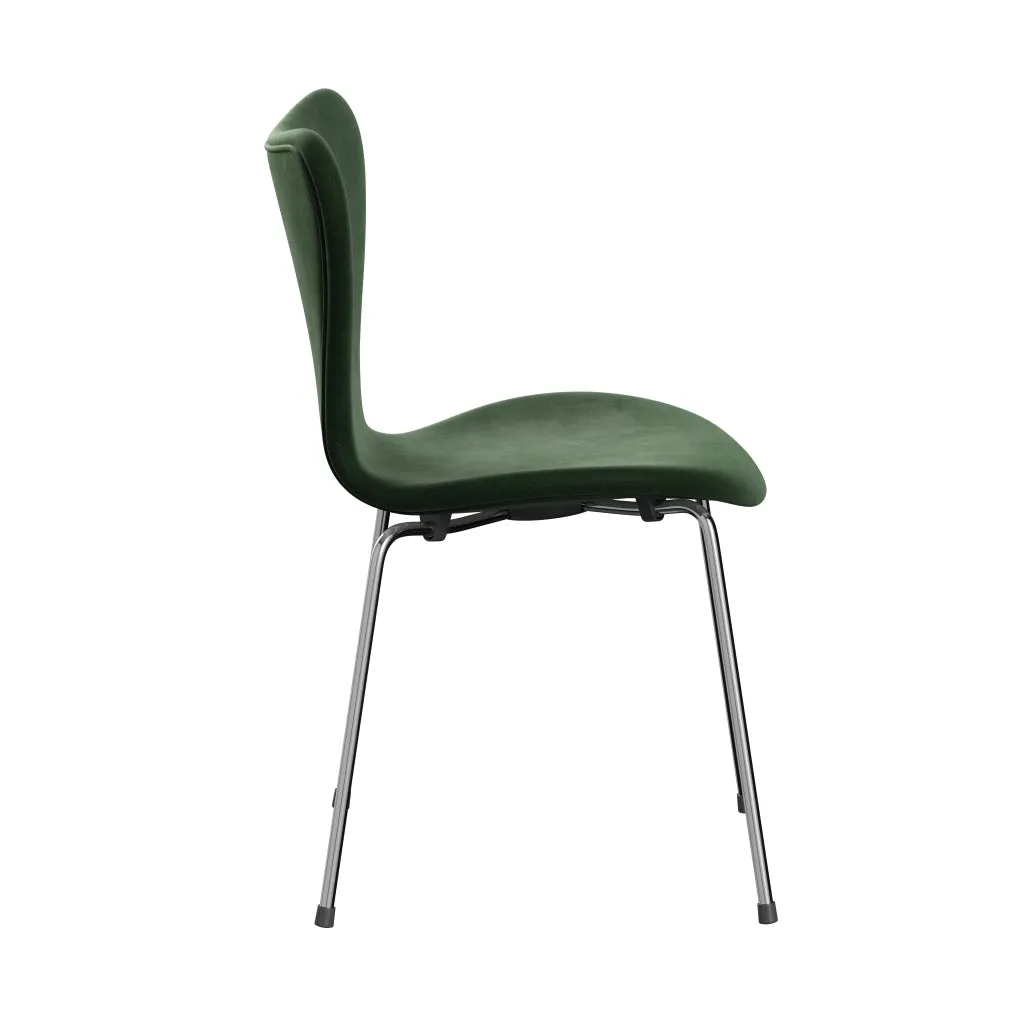 Fritz Hansen Series 7™ Chair Full Upholstery, Chrome/Belfast Velvet Forest Green
