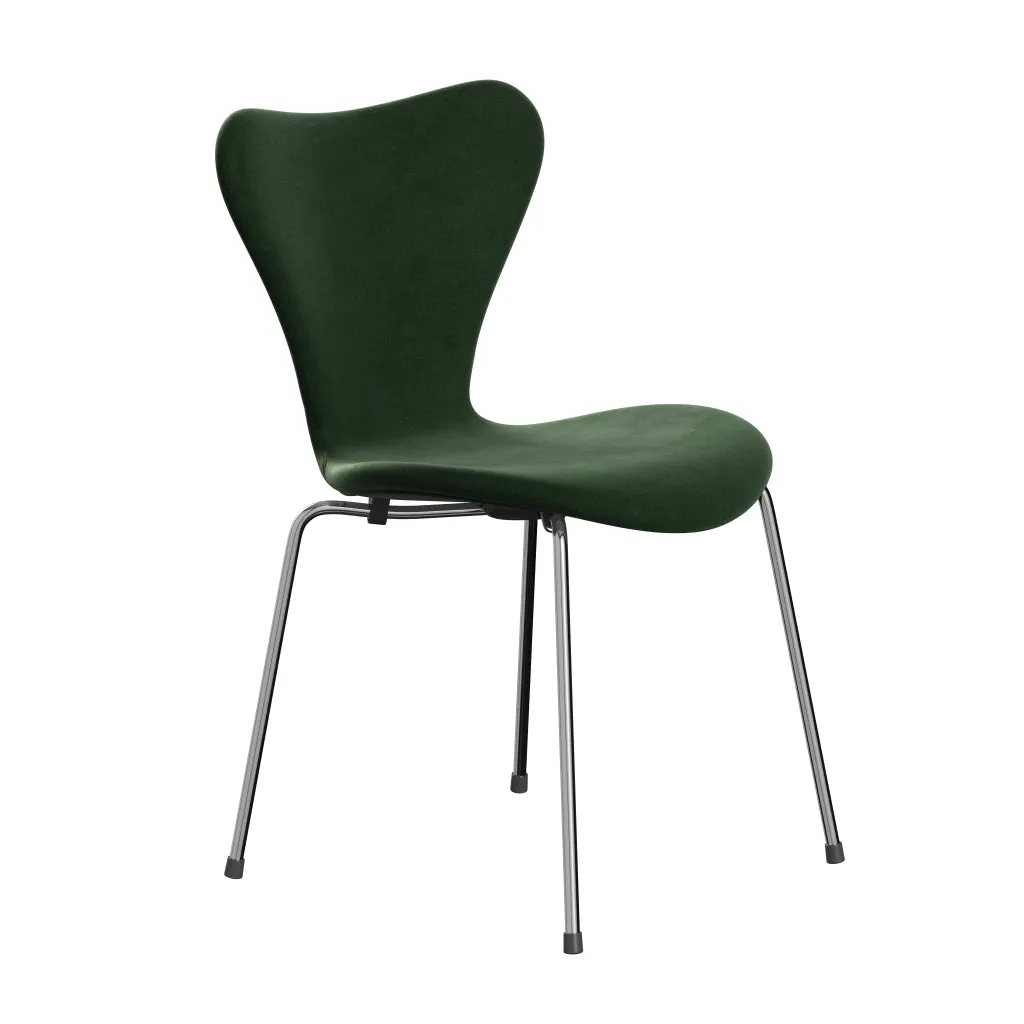 Fritz Hansen Series 7™ Chair Full Upholstery, Chrome/Belfast Velvet Forest Green