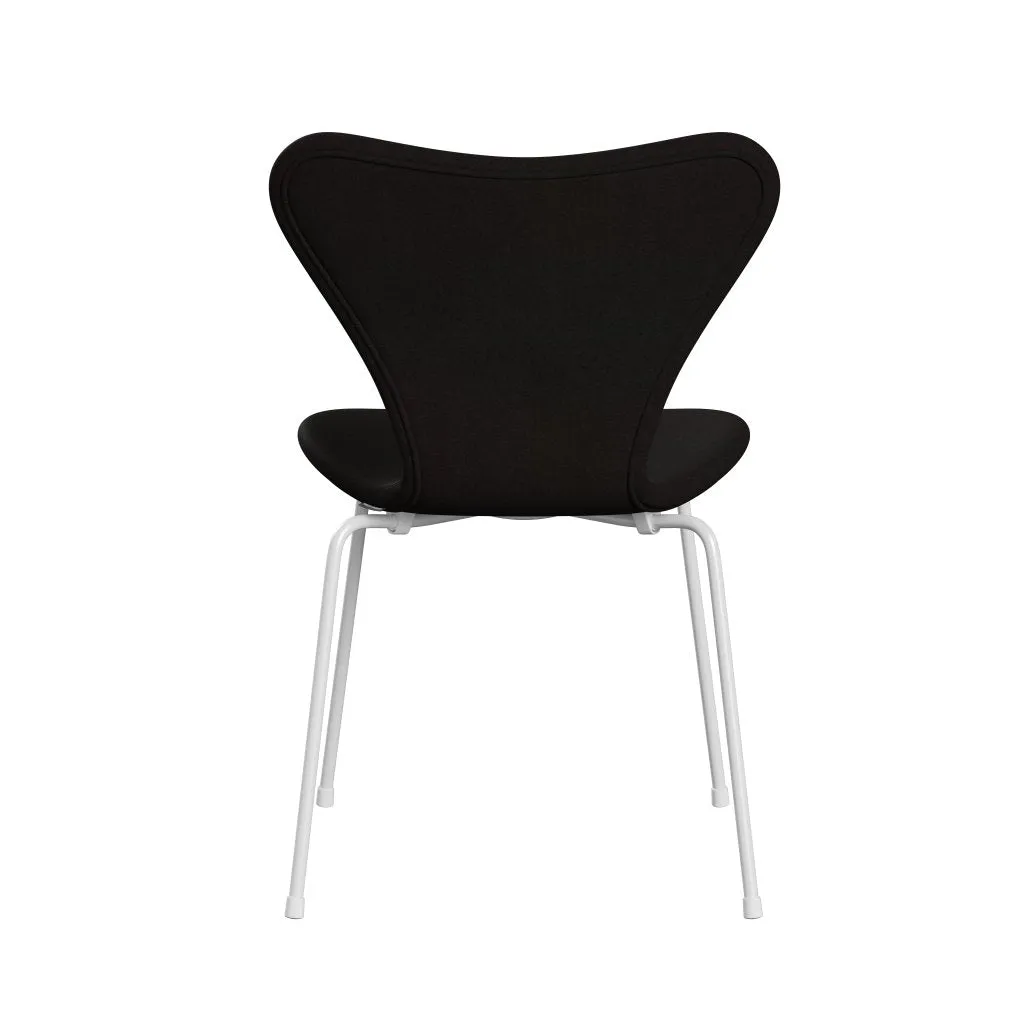 Fritz Hansen Series 7™ Chair Full Upholstery, White/Divina Dark Brown (Div384)