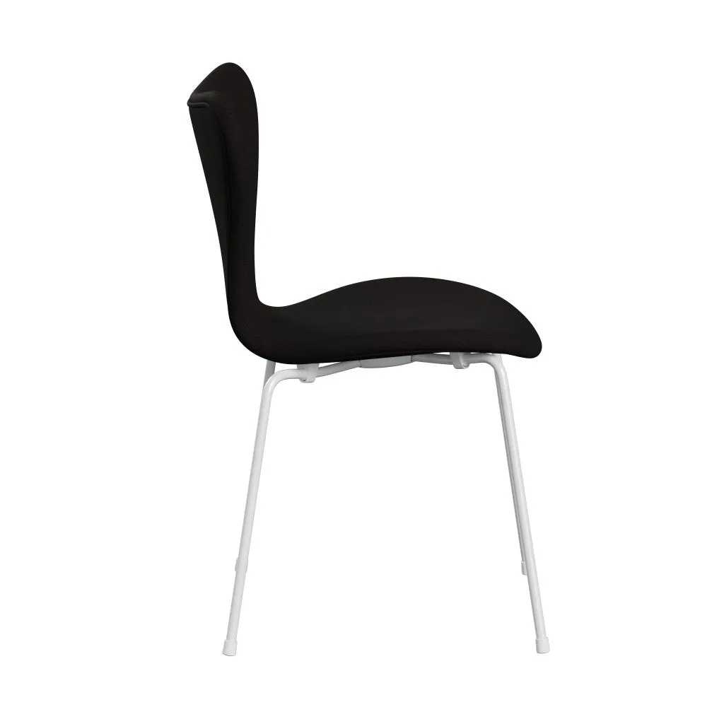 Fritz Hansen Series 7™ Chair Full Upholstery, White/Divina Dark Brown (Div384)