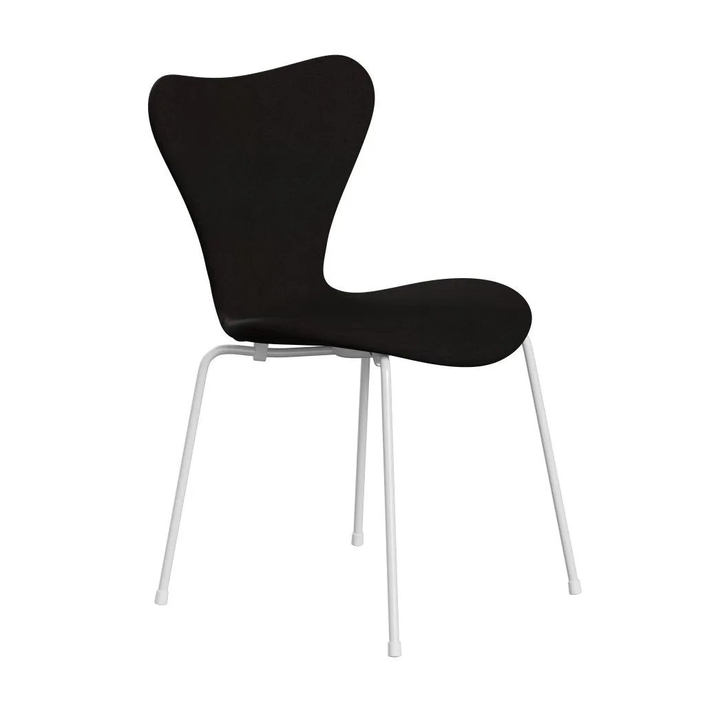 Fritz Hansen Series 7™ Chair Full Upholstery, White/Divina Dark Brown (Div384)