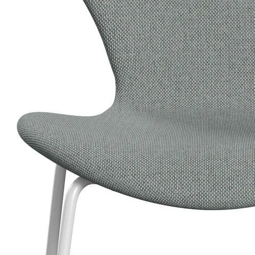 Fritz Hansen Series 7™ Chair Full Upholstery, White/Re Wool Pale Aqua