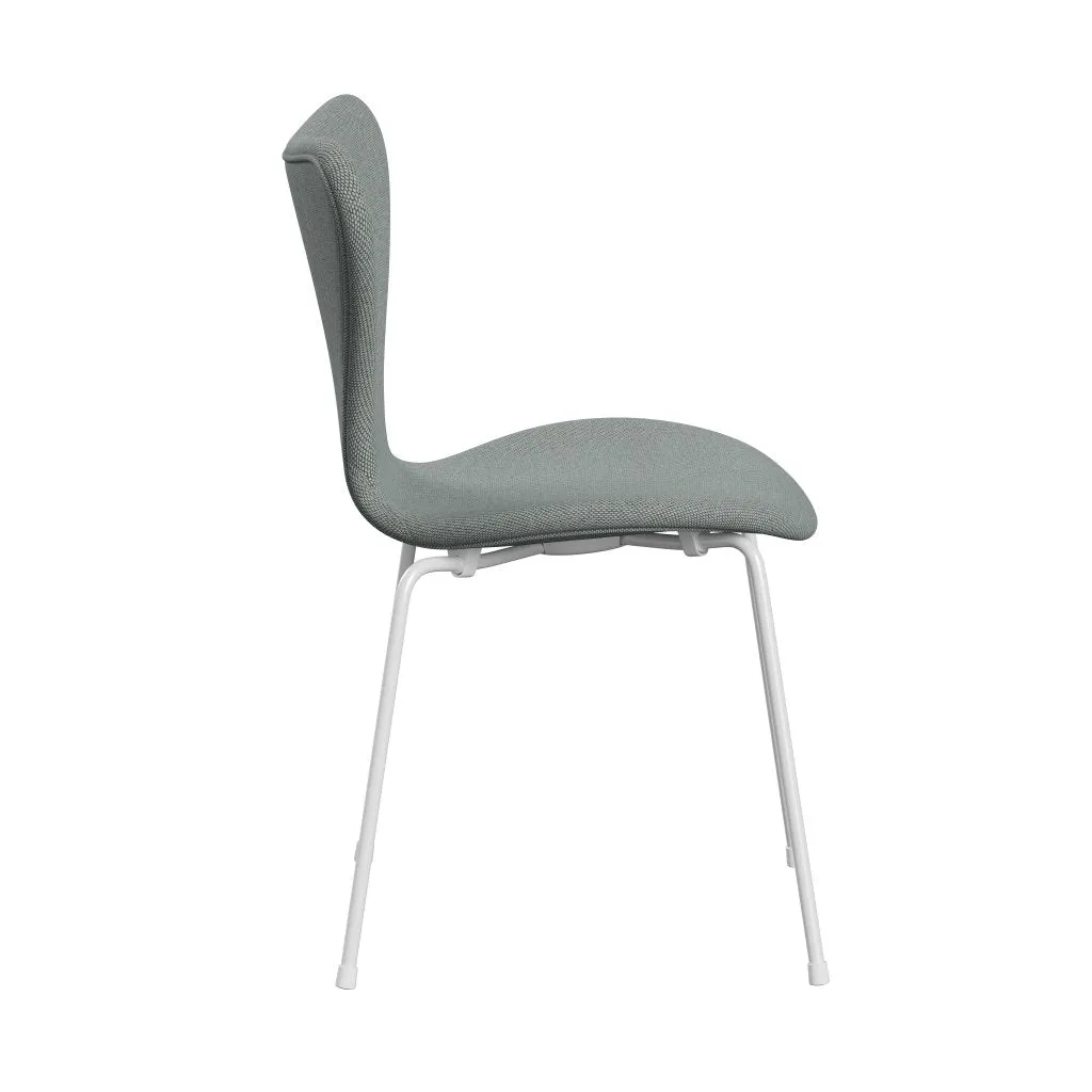 Fritz Hansen Series 7™ Chair Full Upholstery, White/Re Wool Pale Aqua