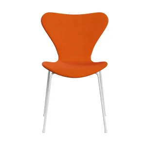Fritz Hansen Series 7™ Chair Full Upholstery, White/Remix Light Orange