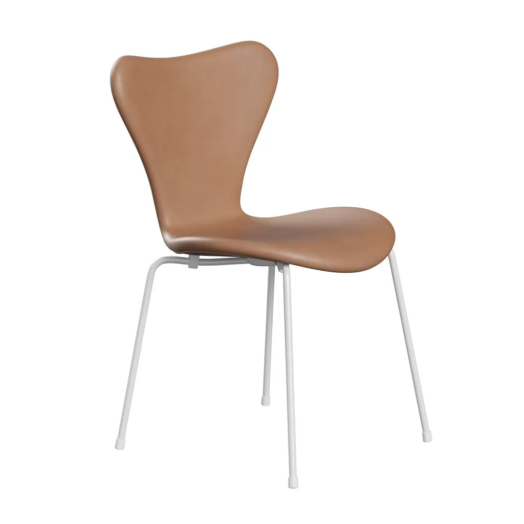 Fritz Hansen Series 7™ Chair Full Upholstery, White/Rustic Leather