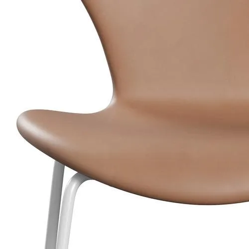 Fritz Hansen Series 7™ Chair Full Upholstery, White/Rustic Leather