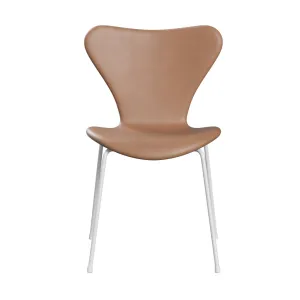 Fritz Hansen Series 7™ Chair Full Upholstery, White/Rustic Leather