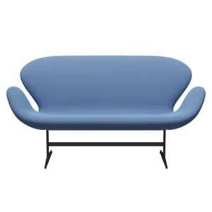 Fritz Hansen Swan™ Sofa 2 Seater, Black Lacquered/Capture Inst Ant™ Blue