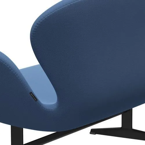 Fritz Hansen Swan™ Sofa 2 Seater, Black Lacquered/Capture Inst Ant™ Blue