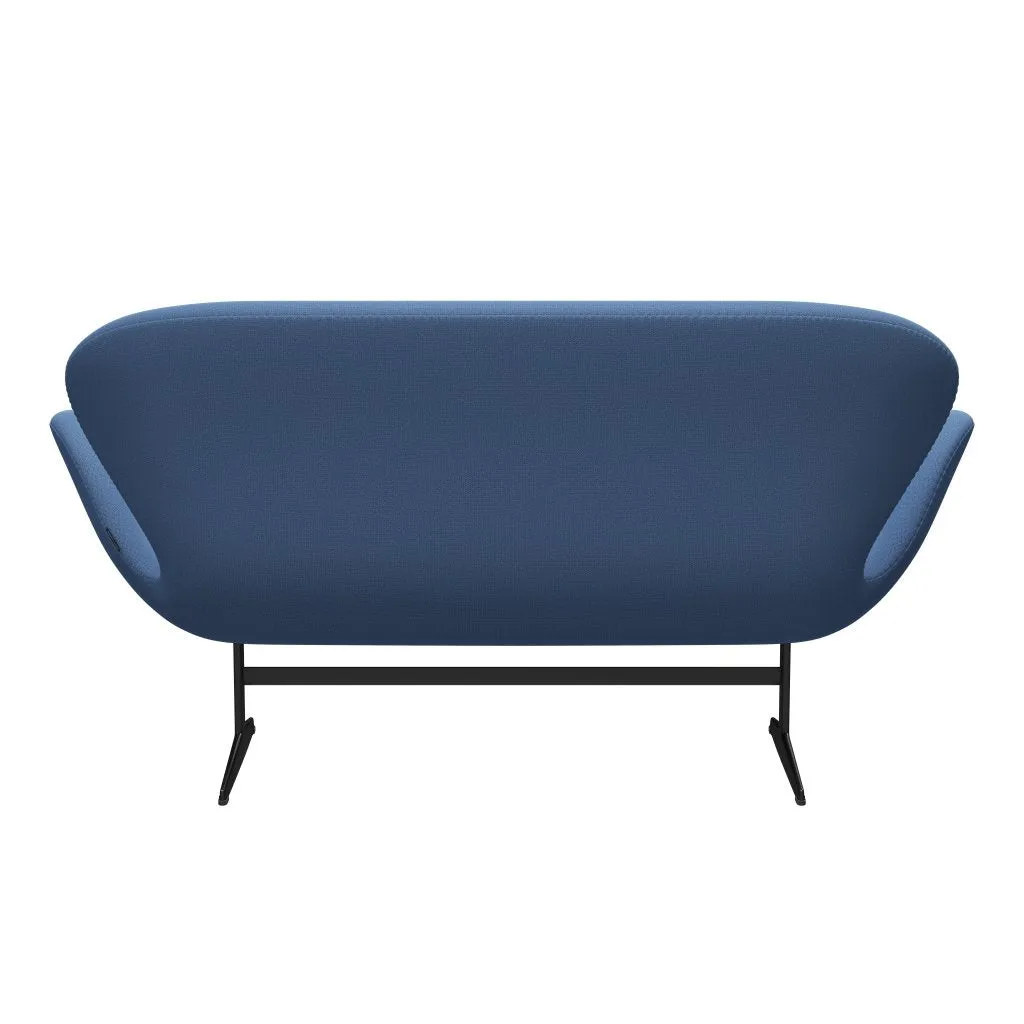Fritz Hansen Swan™ Sofa 2 Seater, Black Lacquered/Capture Inst Ant™ Blue