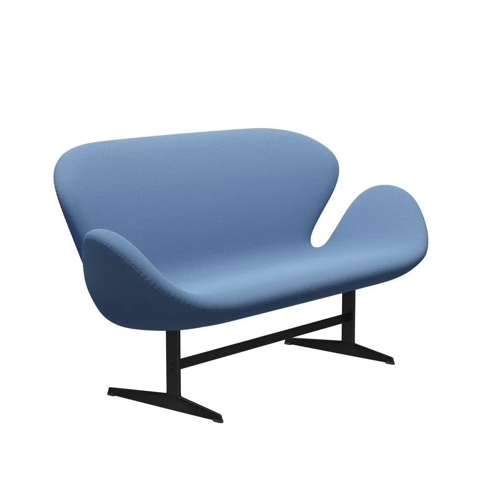 Fritz Hansen Swan™ Sofa 2 Seater, Black Lacquered/Capture Inst Ant™ Blue