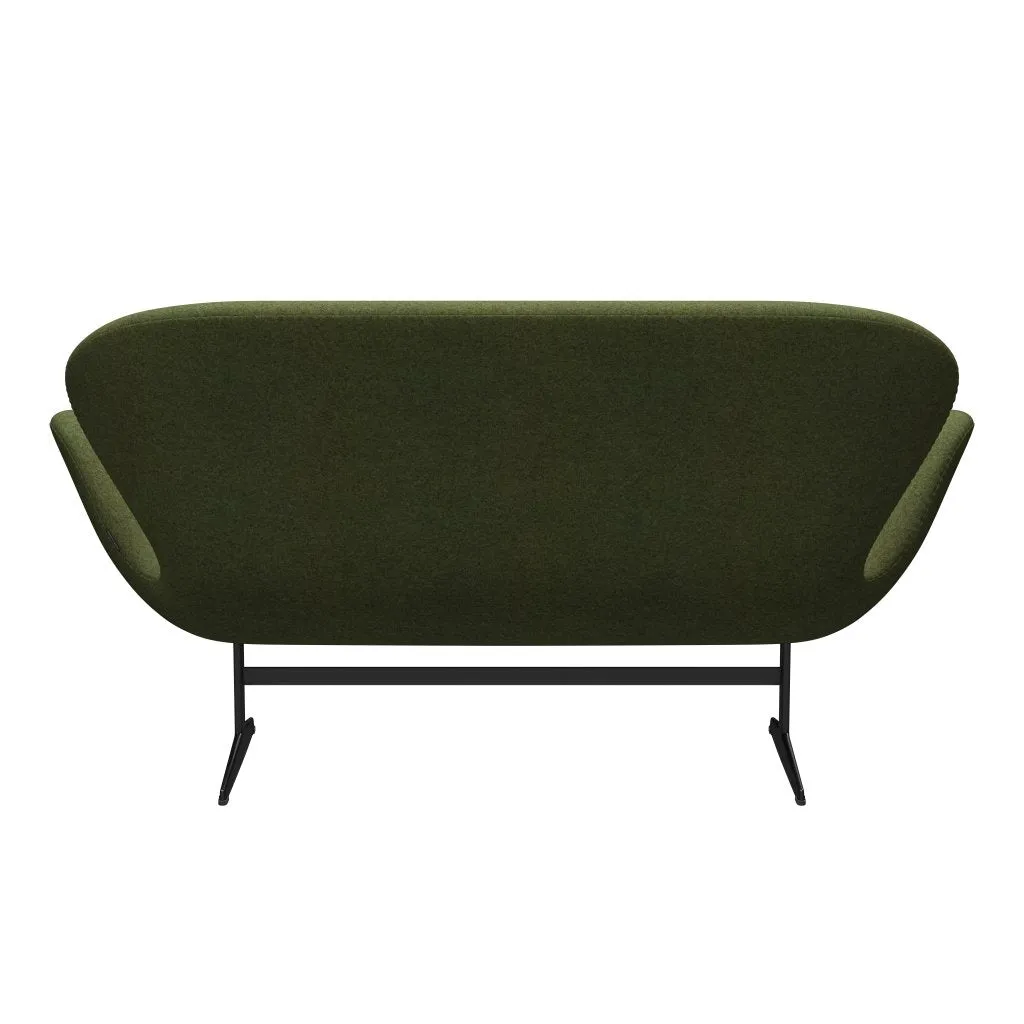 Fritz Hansen Swan™ Sofa 2 Seater, Black Lacquered/Divina Md Wintergreen