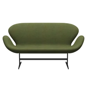 Fritz Hansen Swan™ Sofa 2 Seater, Black Lacquered/Divina Md Wintergreen
