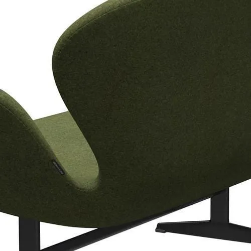 Fritz Hansen Swan™ Sofa 2 Seater, Black Lacquered/Divina Md Wintergreen